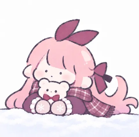 雪の中のほっこりハグ