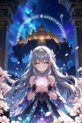 宇宙と桜と神秘の輝き