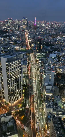 煌めく光が導く大都市の夜