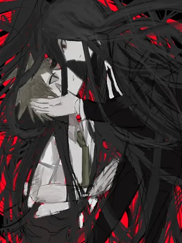 黒髪の激しい感情の交錯