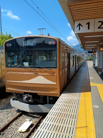 青空に映える懐かしの列車