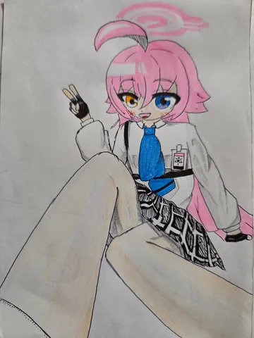 ピンク髪と青い影の一瞬