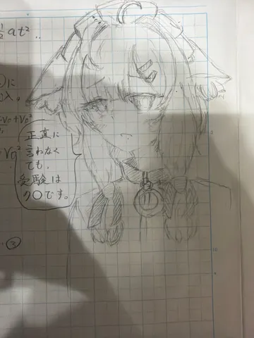 ノートに描かれた、猫耳少女の思索