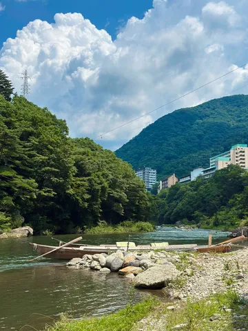 清流と緑、そして穏やかな水辺の風景