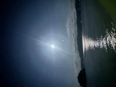 水面に映る月明かりの道
