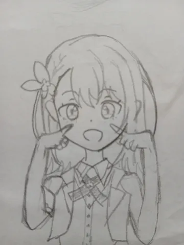 指でほっぺつつく、かわいいアニメキャラ