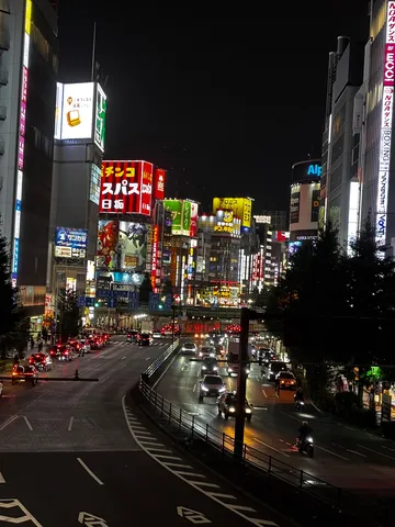 ネオン煌めく都会の夜景ドライブ