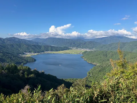 頂上からの小さな湖
