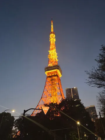 夕闇に浮かぶ煌めく塔