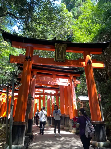 朱色の鳥居が連なる神秘の参道