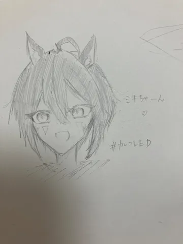 猫耳キャラのラフスケッチ