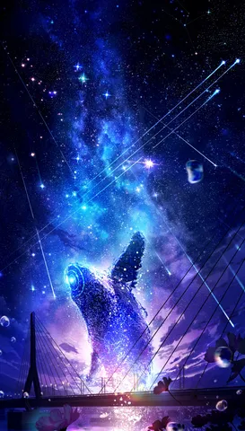 星空を舞う幻想の巨鯨