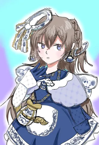 ティーカップがおしゃれな和装少女