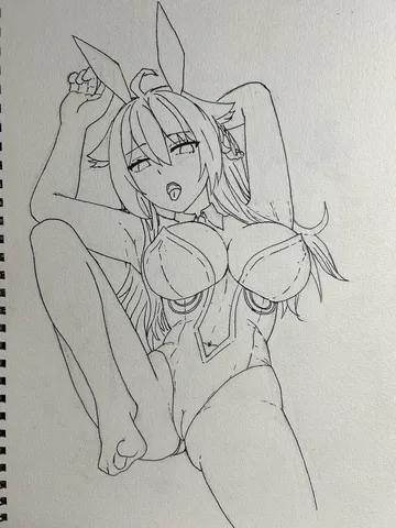うさ耳メイドさんの大胆ポーズ