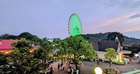 夜風に揺れる観覧車