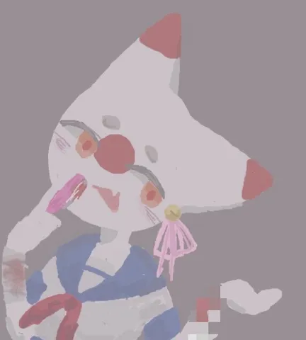 顔に色々つけちゃった