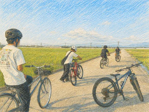 風景と自転車の午後