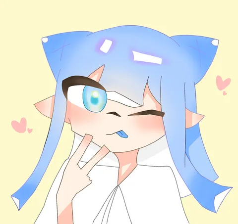 水色の髪にハートがキュン♪
