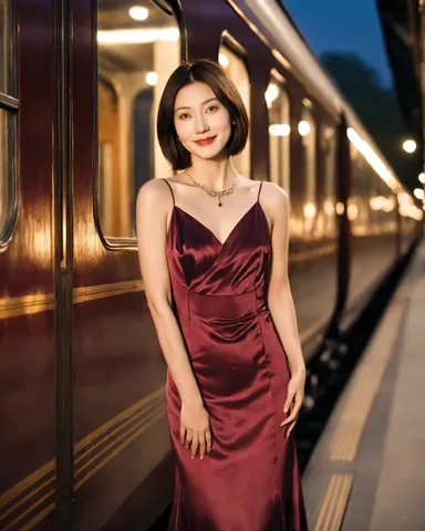 旅情を誘う、艶やかな夜のポートレート