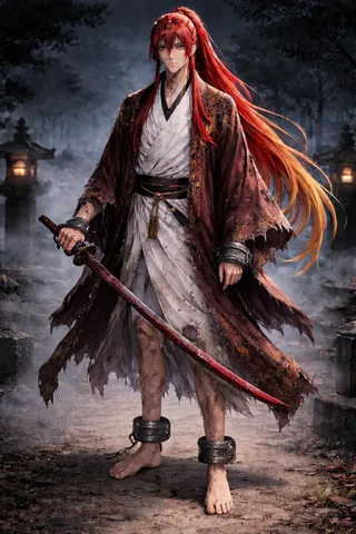 霧夜に揺れる紅の刃