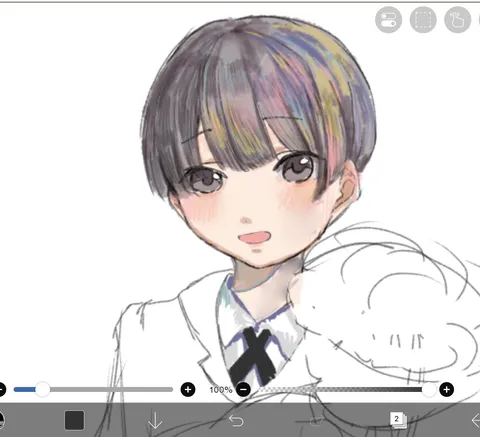 カラフルヘアーと透明感