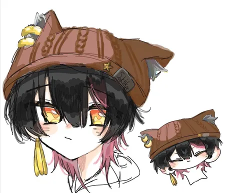 猫耳帽子と二つの表情