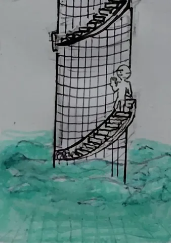 水と空をつなぐ螺旋階段