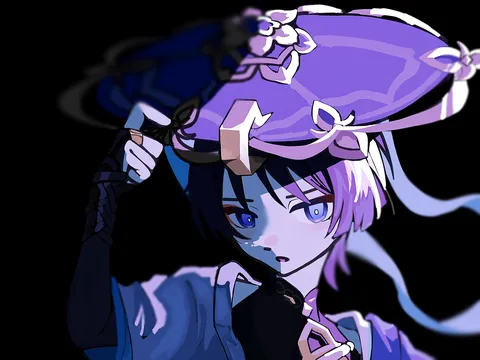 紫夜に佇む孤高の影