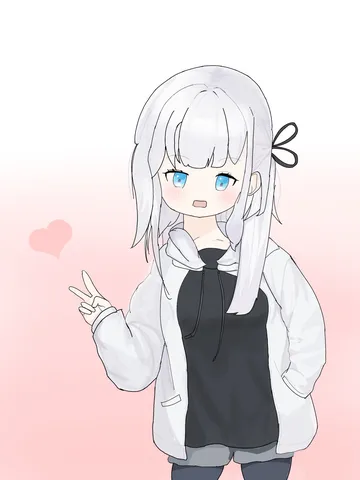 彼女のキュートなピースサイン