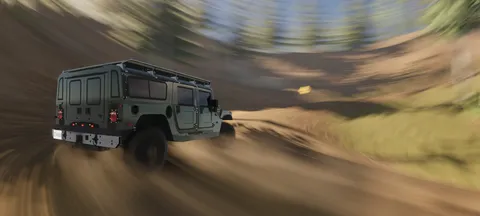 疾走するオフロードカー