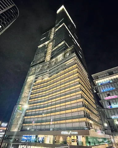 夜空に光り輝く摩天楼