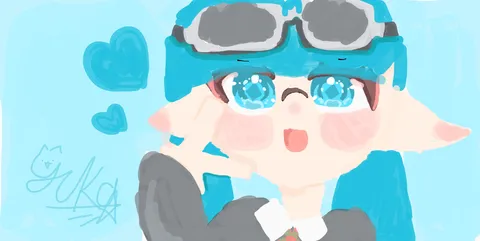 青い世界の笑顔が舞う