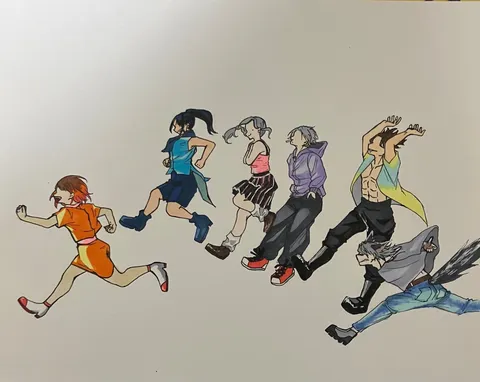 疾走する仲間たち
