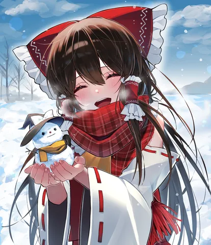 雪景色に咲く笑顔
