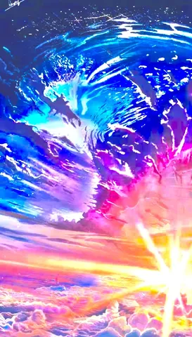 天空の渦と光の咆哮