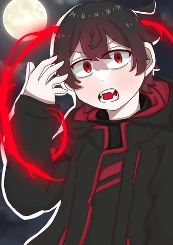 月夜に潜む吸血鬼の少年