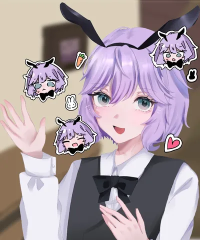 うさ耳少女とデフォルメキャラたち