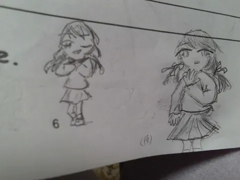 二人の少女の鉛筆画