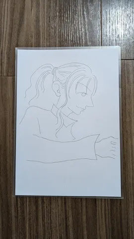 鉛筆の線が描く、静かな横顔