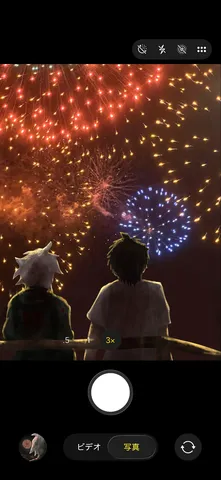 花火を見つめる背中