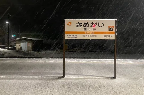 吹雪の駅、旅情を誘う