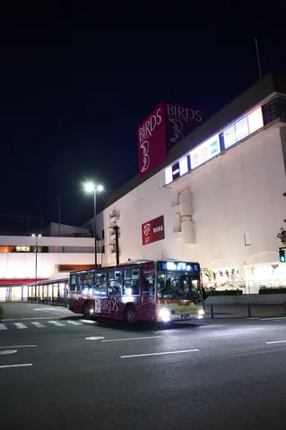 夜の街、バスを待つ時間