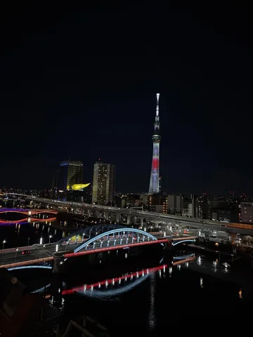光をほどく夜の川