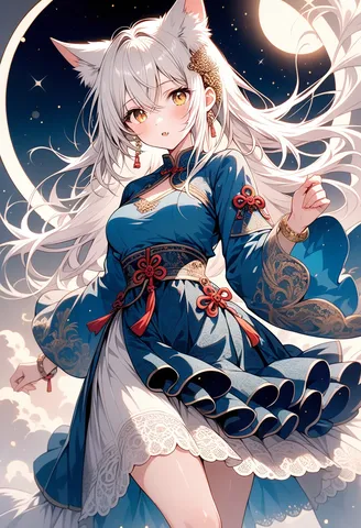 月光に舞う幻想の華