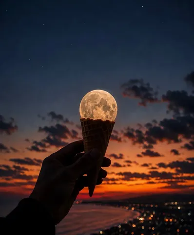 魔法のような月夜のデザート
