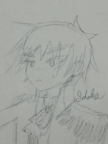 鉛筆で描かれた、憂いを帯びた瞳