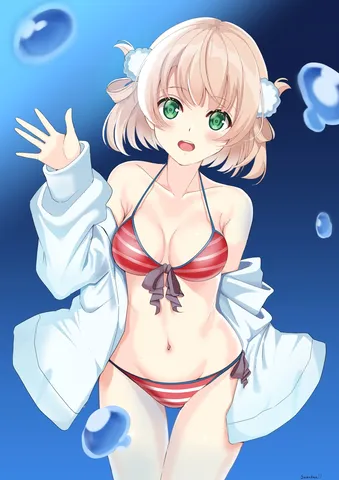水しぶきと戯れる夏の少女