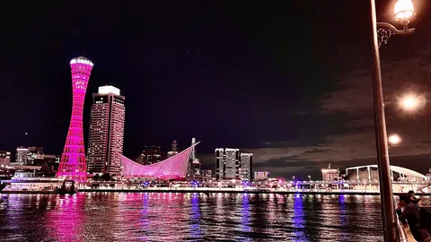 ド派手ピンクに染まる夜景