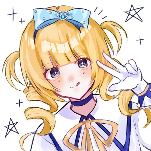 キュートなウィンクとリボン
