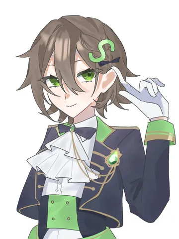 緑と黒のコントラストが映える少年